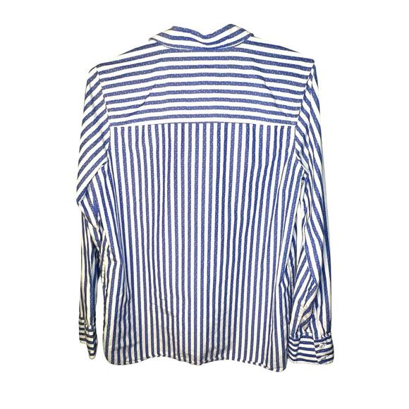 J.Crew boys 8 long sleeve button front blue white stripe star academia preppy - Picture 4 of 10
